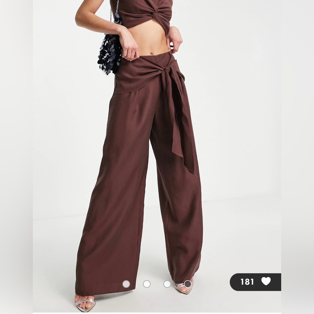 Linen chocolate brown pants